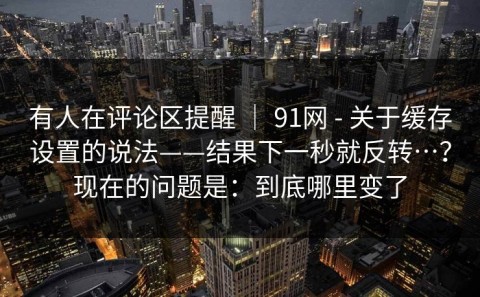有人在评论区提醒 ｜ 91网 - 关于缓存设置的说法——结果下一秒就反转…？现在的问题是：到底哪里变了