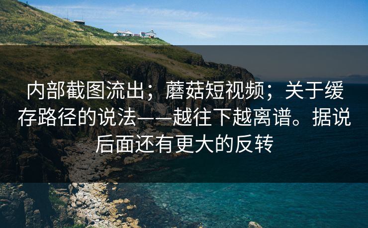 内部截图流出；蘑菇短视频；关于缓存路径的说法——越往下越离谱。据说后面还有更大的反转